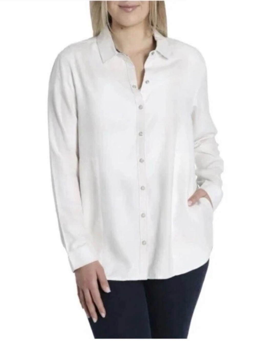 Jachs Girlfriend Super Soft Feel Flannel In Cream Size XL Pearl Snap Front